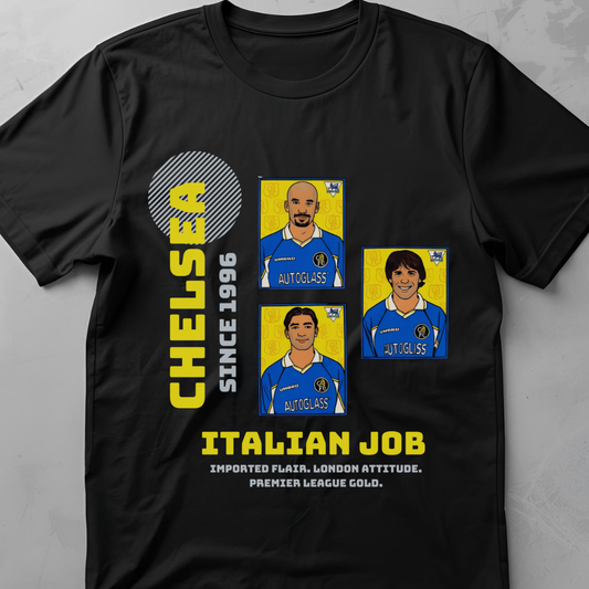 Italian Job (Chelsea 96-99) - flatlay tee mockup