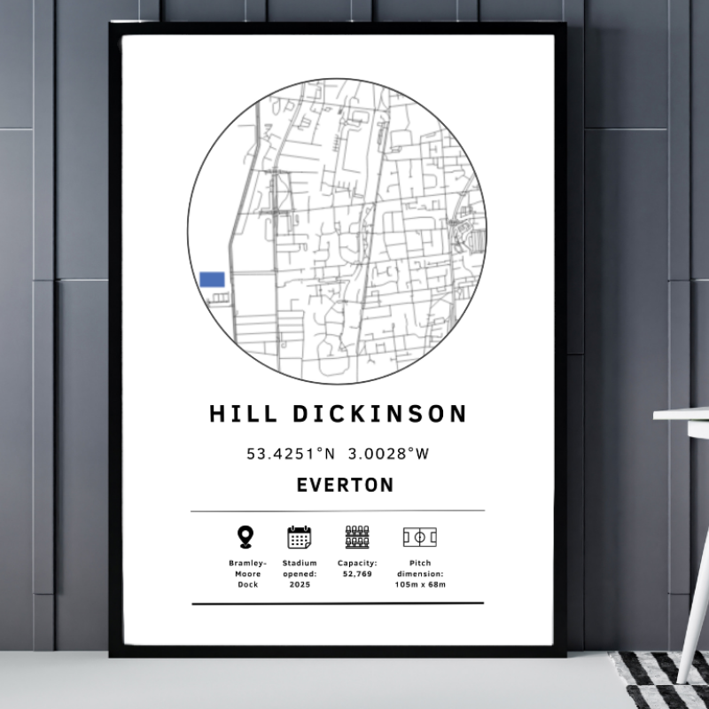 Hill Dickinson Stadium Map Print