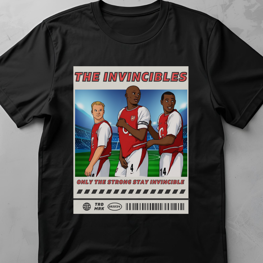 The Invincibles (Arsenal 03-04) - flatlay tee mockup
