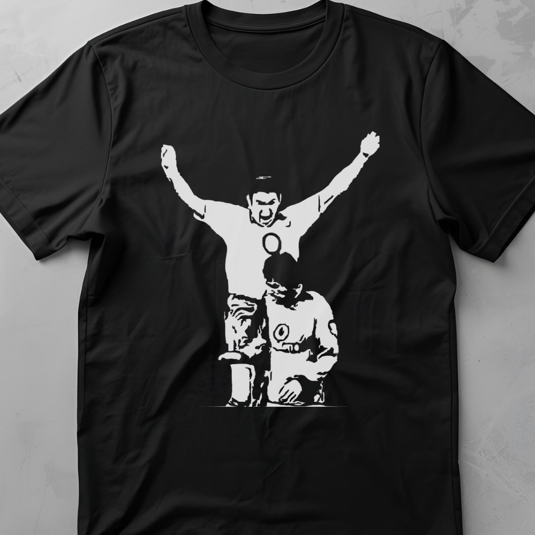 The Scream (Keown vs van Nistelrooy) - flatlay tee mockup