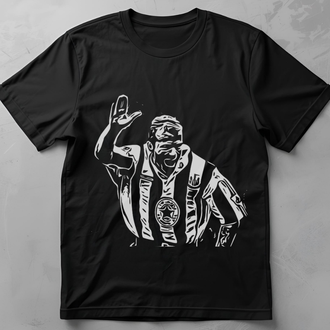 No. 9 (Alan Shearer) - flatlay tee mockup