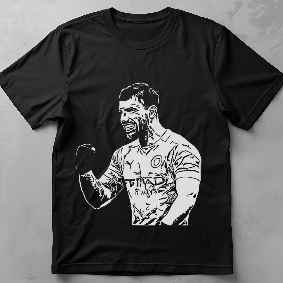 KUN Legend (Sergio Aguero) - flatlay tee mockup