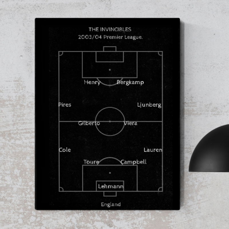 Arsenal 2003-04 team lineup aluminium wall art (A4)