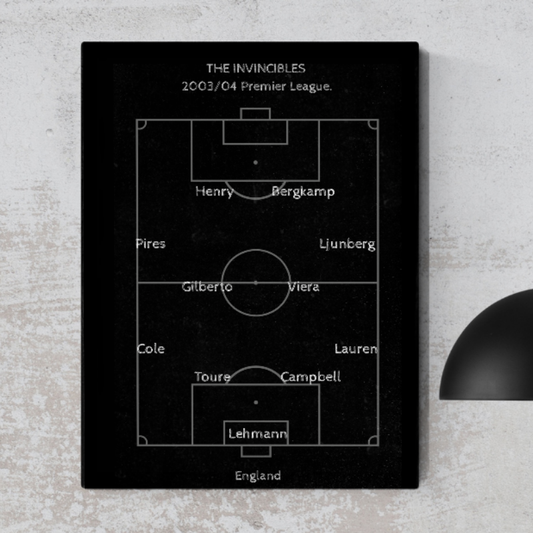Arsenal 2003-04 team lineup aluminium wall art (A4)