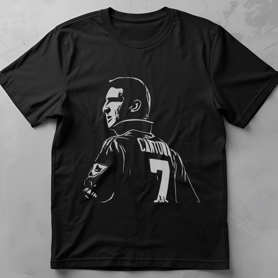 Collar Up King (Cantona) - flatlay tee mockup