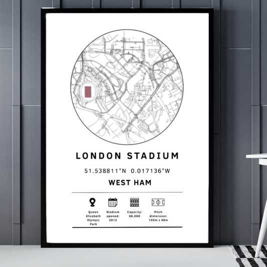 London Stadium Map Print