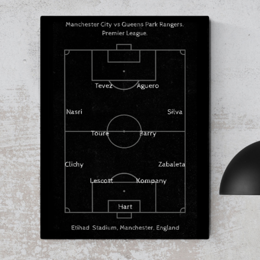 Manchester City 2011-12 team lineup aluminium wall art (A4)